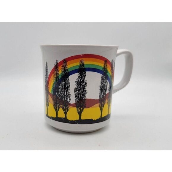 Vintage Japaenese Rainbow Forrest Mountain Mug